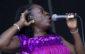 Sharon Jones of Sharon Jones and The Dap-Kings performs during the Bonnaroo Music and Arts Festival in Manchester, Tenn., Friday, June 8, 2012. (AP Photo/Dave Martin)